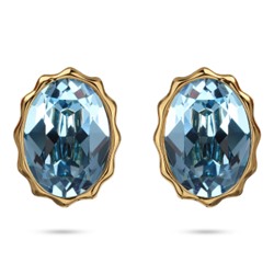 Пусеты Сияние (кристаллы SW аквамарин; покрытие золото), Есть комплект