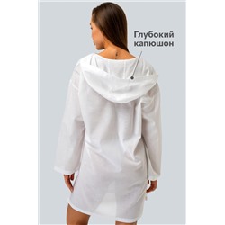 Хлопковая пляжная эко-туника с капюшоном Happyfox