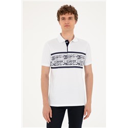 Erkek Regular Fit Polo Yaka Beyaz Tişört