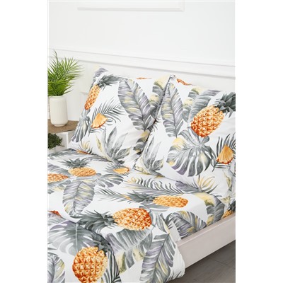 Постельное белье С листьями ананасы полисатин, наволочки 70х70см
