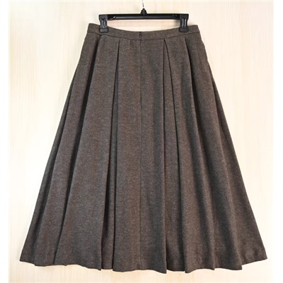 Женская  плиссированная натуральная твидовая юбка