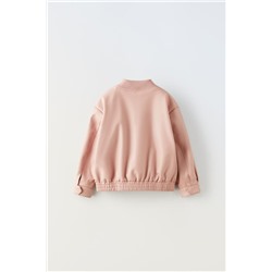 LEATHER EFFECT BOMBER JACKET