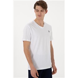 Erkek Regular Fit V Yaka Siyah Basic Tişört