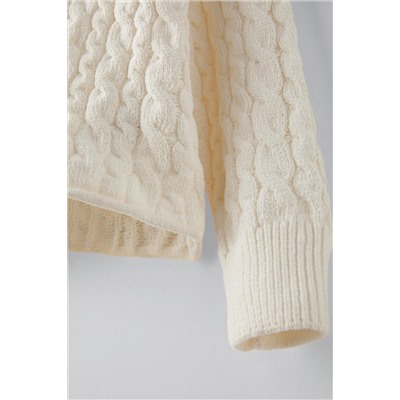 CABLE-KNIT CHENILLE SWEATER