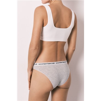 Pack 7 bragas clásicas algodón logo rayas