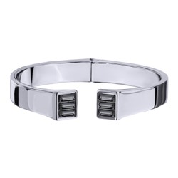 Браслет Богемия (кристаллы SW темно-серые; покрытие родий), Есть комплект