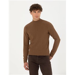 Yeşil Slim Fit Yarım Balıkçı Yaka Triko Kazak