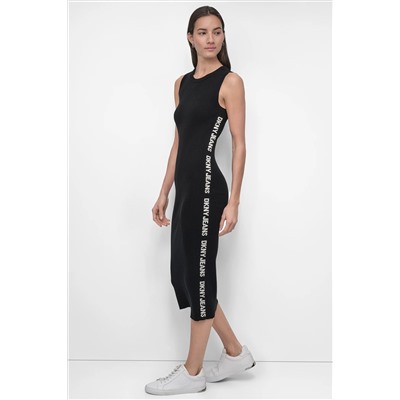 LOGO MIDI SWEATER TANK DRESS