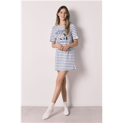 Camisón corto Snoopy algodón rayas