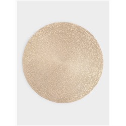 Салфетка под приборы, 38 см, ПВХ, круглая, шампань, Positano