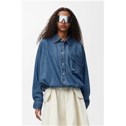 Женская джинсовая рубашка на шнуровке в ретро стиле   ЛОЕВ*Е 💛