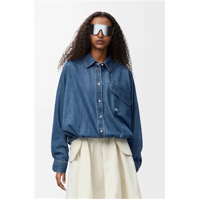 Женская джинсовая рубашка на шнуровке в ретро стиле   ЛОЕВ*Е 💛