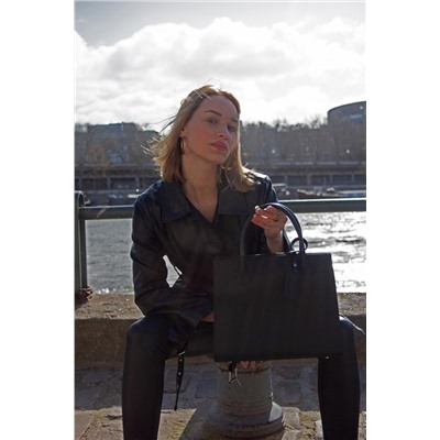 Bolso de piel Trip Negro