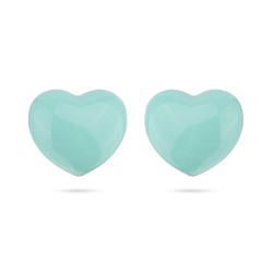 Серьги Сердцебиение (эмаль морская свежесть; покрытие родий), Есть комплект