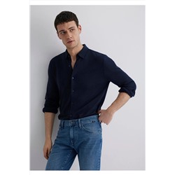 Mavi Lacivert Liyosel Gömlek Slim Fit / Dar Kesim 0211582-70488