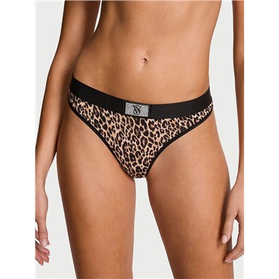 Cotton Logo Cotton Shine Patch Thong Panty
