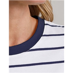 Свободная футболка в полоску из премиального хлопка с эластаном