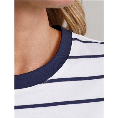 Свободная футболка в полоску из премиального хлопка с эластаном