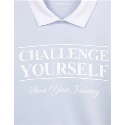 Свитшот ГЛОРИЯ ДЖИН*С c эффектом рубашки. 95% полиэстер, 5% растяжка спандекса