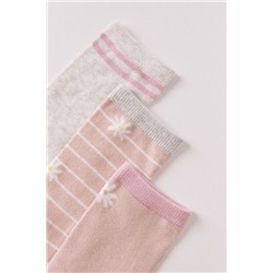 Pack 3 calcetines largos estampado flores