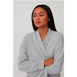 Cárdigan largo Gris claro jaspeado