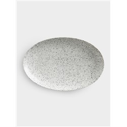Тарелка овальная, 25x16 см, пепел, Икра