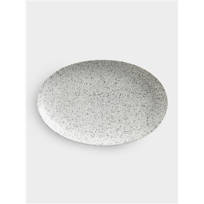 Тарелка овальная, 25x16 см, пепел, Икра