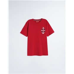 Printed T-shirt, Men, Dark Red