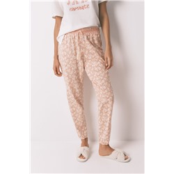 Pantalón skinny 100% algodón flores naranja
