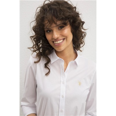 Kadın Beyaz Uzun Kollu Basic Gömlek