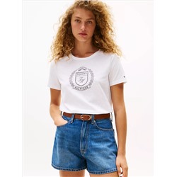 Laurel Crest Logo Slub Cotton T-Shirt