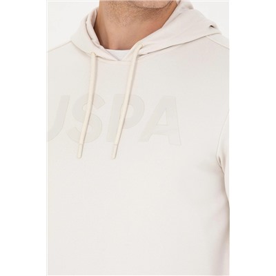 Erkek Taş Kapüşonlu Basic Sweatshirt