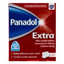 PANADOL EXTRA 500 MG /65 MG FILM TABLET parasetamol + kafein