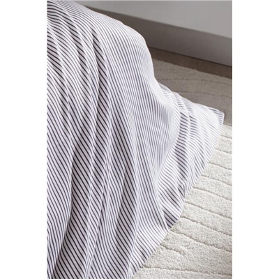 Leal King Size %100 Pamuk 208 TC Baskılı Saten Nevresim Takımı - Mürdüm/Beyaz
