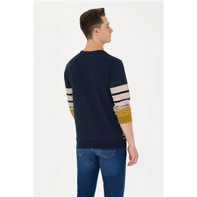 Erkek Lacivert Bisiklet Yaka Sweatshirt