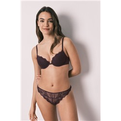 Tanga encaje morada