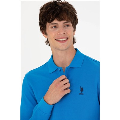 Erkek Kobalt Mavi Basic Sweatshirt