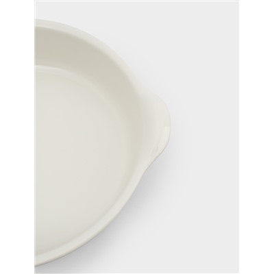 Форма для запекания, 23 см, керамика, круглая, молочно-бежевая, Baker