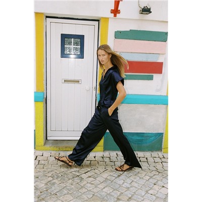 SATIN SHIRT WITH BELT