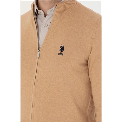 Erkek Kum Melanj Basic Triko Hırka