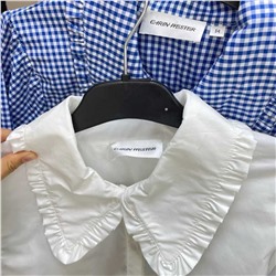 Женская милая  хлопковая рубашка с рюшей на воротнике Cari*n Wester*n