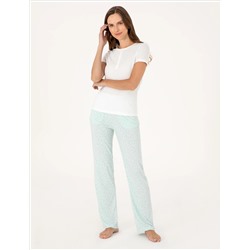 Krem Kısakollu Pijama Takımı