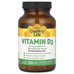 Vitamin D3  200 cap Country life