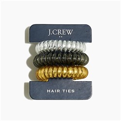 Three-pack spiral hair ties