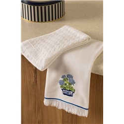 Hortensia Mutfak Havlu Seti - Beyaz/Mavi
