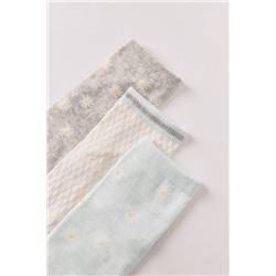 Pack 3 calcetines cortos estampado flores