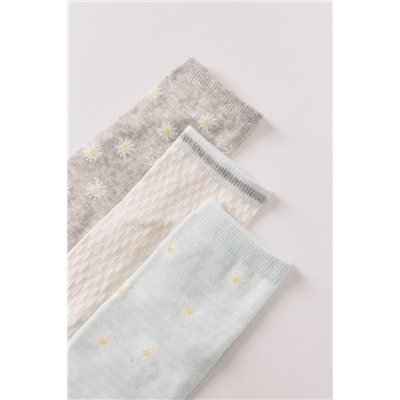 Pack 3 calcetines cortos estampado flores