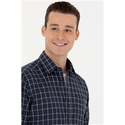 Erkek Lacivert Uzun Kollu Gömlek