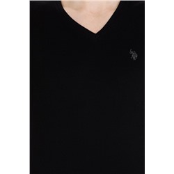 Erkek Siyah Basic V Yaka Tişört