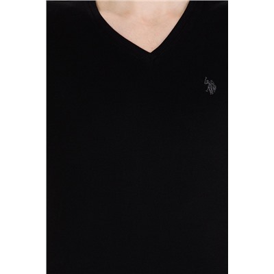 Erkek Siyah Basic V Yaka Tişört